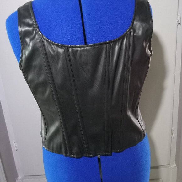 Torrid Black Faux Leather Corset Vest - Picture 3 of 9